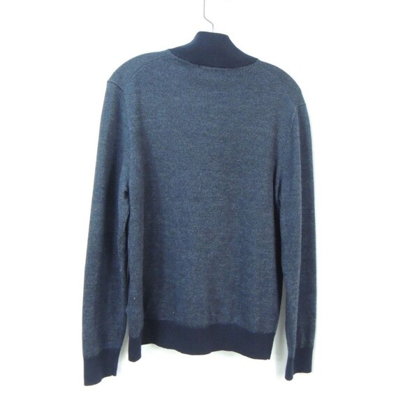Banana Republic Baruffa Merino Wool Birdsey Quarter Zip Sweater Sz. Large - Picture 3 of 9